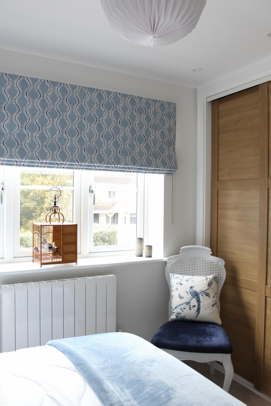 Willowbrook Roman Blind in Helter-Skelter Fabric by Linwood Sarisbury Green
